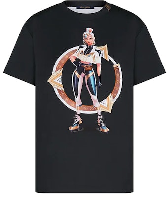 (W) 루이 비통 x 리그 오브 레전드 그래픽 티셔츠 블랙 1A7SU Order (W) 루이 비통 x 리그 오브 레전드 그래픽 티셔츠 블랙 1A7SU