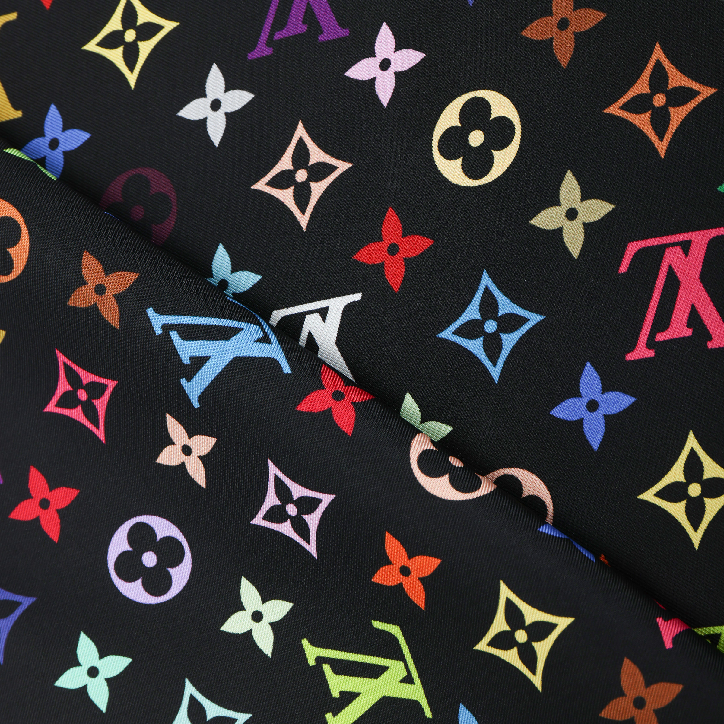 (Women) LOUIS VUITTON Takashi Murakami Collab Monogram Silk Scarf Black M96095 圖 4