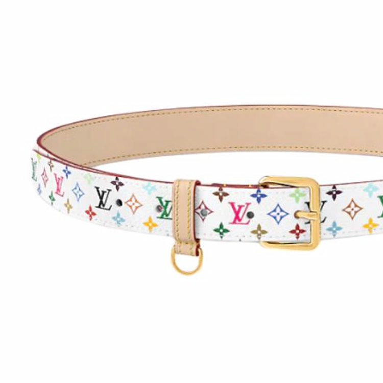 (Women) LOUIS VUITTON Takashi Murakami Collaboration White Leather Belt 3CM M8981W 圖 3