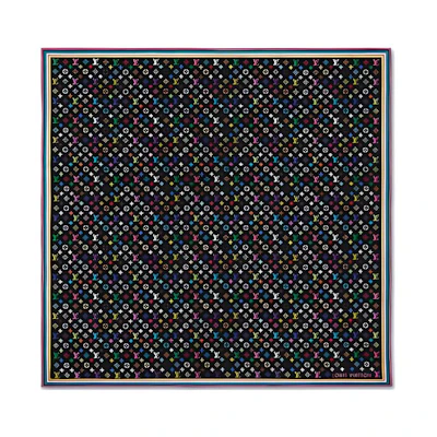 (Women) LOUIS VUITTON Takashi Murakami Floral Print Scarf Black - Accessories. M96078
