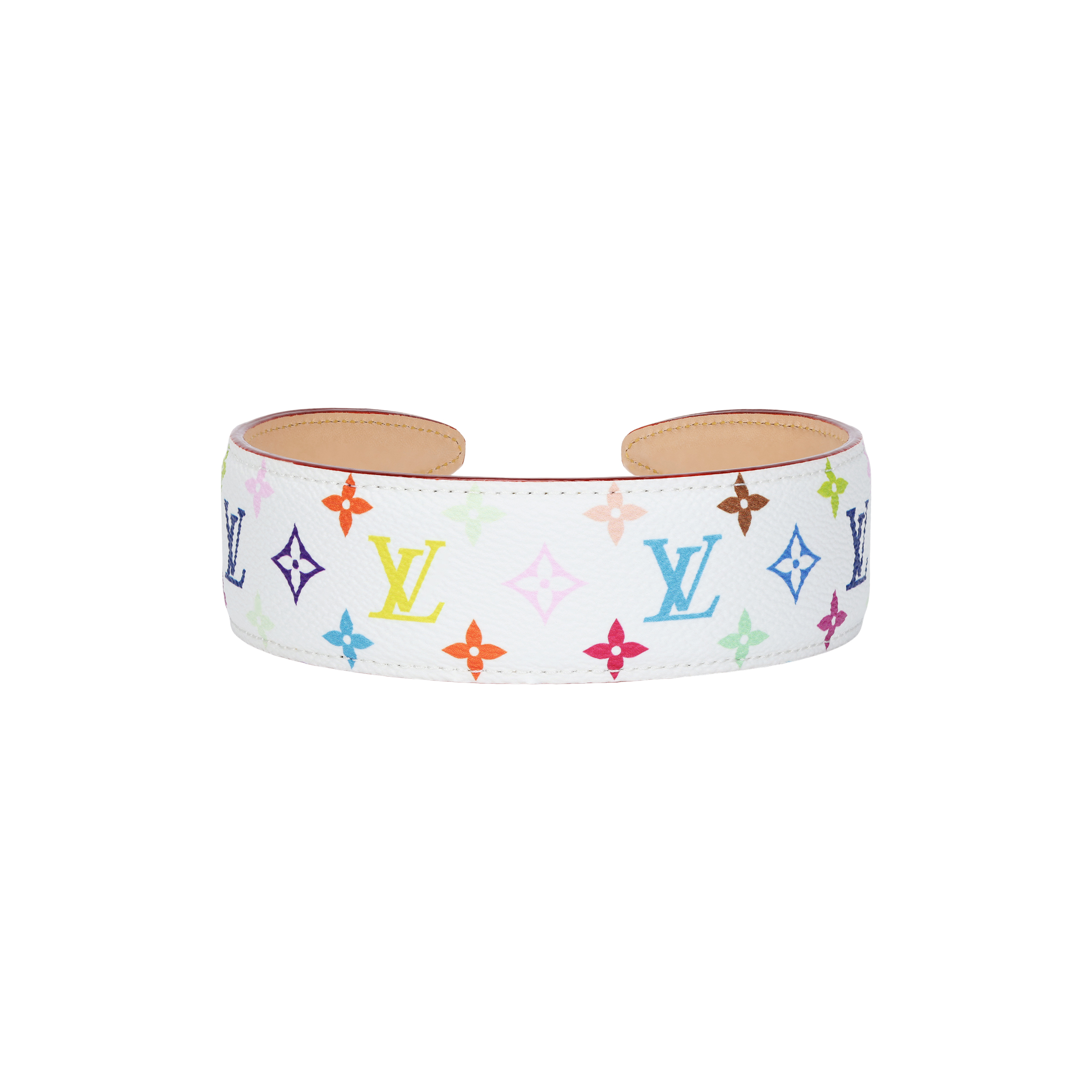 (Women) Louis Vuitton x Takashi Murakami Headband  White Multicolor Monogram. M96120