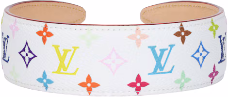 (Women) Louis Vuitton x Takashi Murakami Headband White Multicolor Monogram. M96120 (Women) Louis Vuitton x Takashi Murakami Headband White Multicolor Monogram. M96120