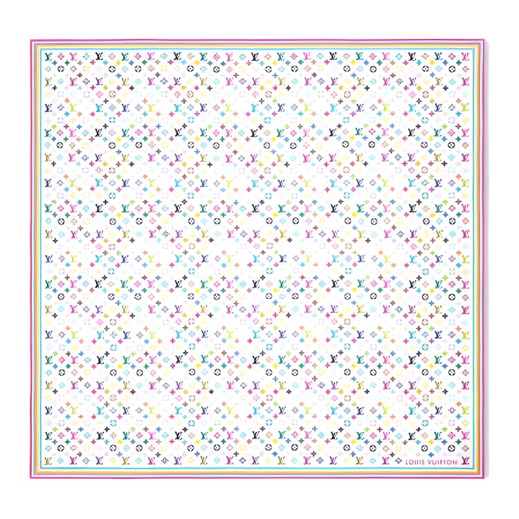 (Women) LOUIS VUITTON Takashi Murakami Mini Print Scarf -  Pink Edition M94974