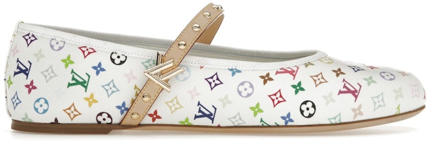 (W) 루이 비통 로미 플랫 발레리나 타카시 무라카미 화이트 1AGVFM Buy (W) 루이 비통 로미 플랫 발레리나 타카시 무라카미 화이트 1AGVFM