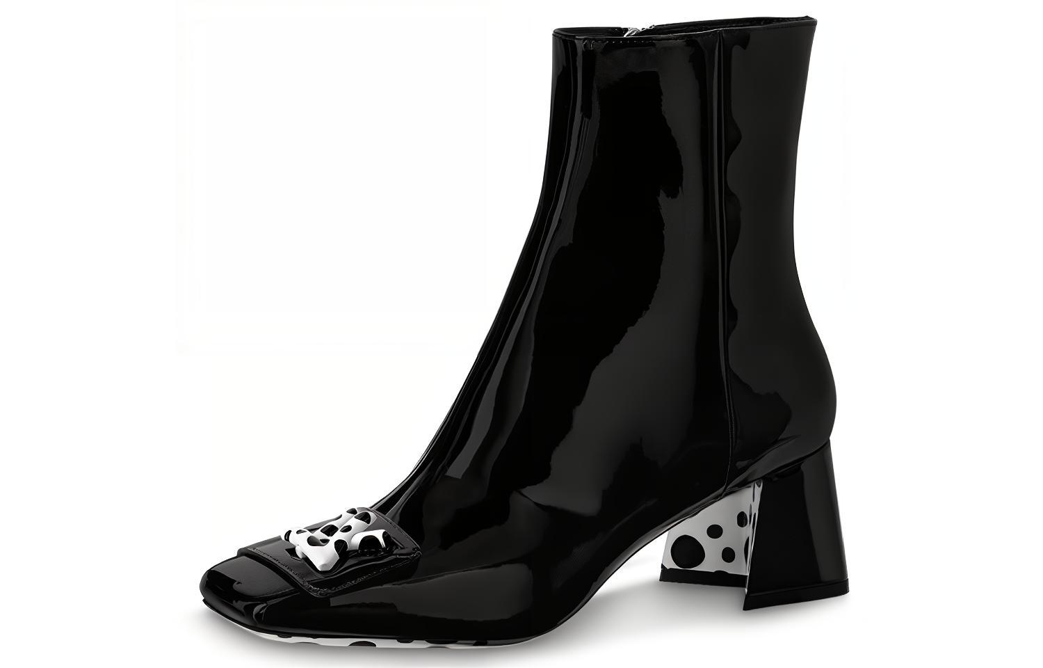 (Women) Louis Vuitton x YAYOI KUSAMA 55mm Heeled Boots 'Black' 1AB9OF