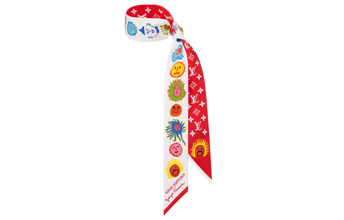 (Women) Louis Vuitton Yayoi Kusama FACES Scarf Red/White  Collaboration Series M78312 圖 3
