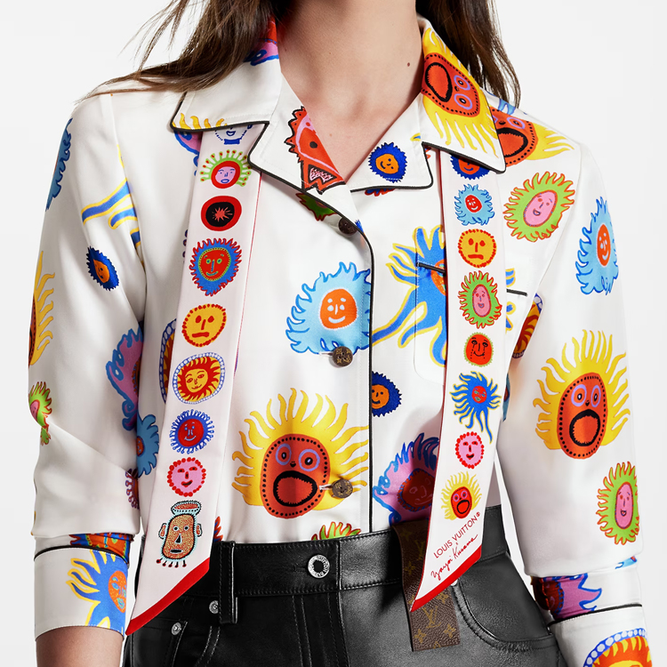 (Women) Louis Vuitton Yayoi Kusama FACES Scarf Red/White  Collaboration Series M78312 圖 4