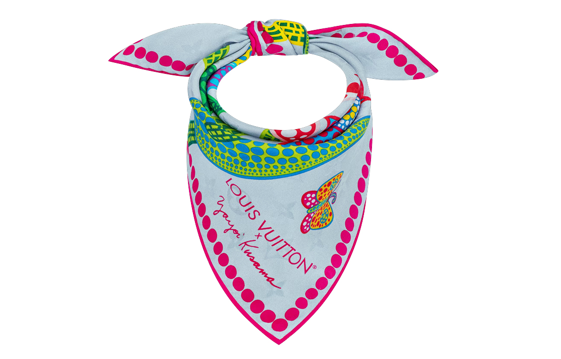 (Women) Louis Vuitton Yayoi Kusama Flowers Silk Scarf Blue Womens. M78315 圖 3