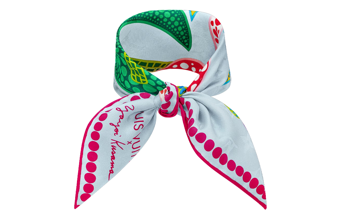 (Women) Louis Vuitton Yayoi Kusama Flowers Silk Scarf Blue Womens. M78315 圖 4