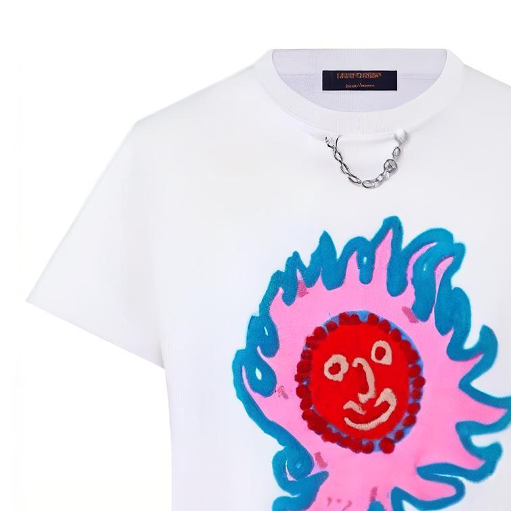 (Women) LOUIS VUITTON Yayoi Kusama Solar Badge Pullover SS23  White T-Shirt 1AB869 圖 5