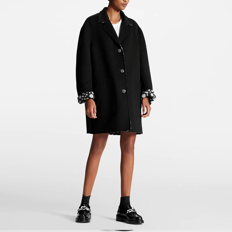 Shop (W) 路易威登 x 草間彌生 2023春夏款黑色長袖大衣 1AB6JT