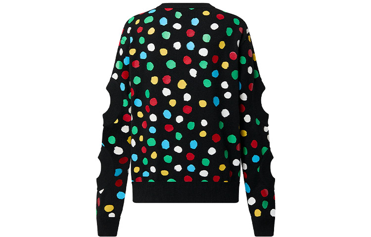 Lookbook (Women) LOUIS VUITTON x Yayoi Kusama SS23 Painted Dots Crewneck Sweater Black . 1AB82X