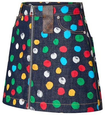 (W) 루이 비통 x 야요이 쿠사마 SS23 페인티드 도트 데님 미니스커트 여성 블랙 1AB7PI Shop (W) 루이 비통 x 야요이 쿠사마 SS23 페인티드 도트 데님 미니스커트 여성 블랙 1AB7PI