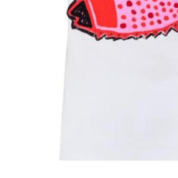 Sizing (Women) LOUIS VUITTON x Yayoi Kusama SS23 White  T-Shirt with Fish Badge Detail 1AB86H