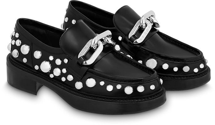 (W) Louis Vuitton x YK Academy Loafers 'Hitam dengan Bintik Putih' 1AB9KB Order (W) Louis Vuitton x YK Academy Loafers 'Hitam dengan Bintik Putih' 1AB9KB