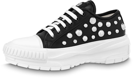 草間彌生/Yayoi Kusama x LOUIS VUITTON Squad 牛皮 系帶 運動休閒鞋 女款 黑色 Buy 草間彌生/Yayoi Kusama x LOUIS VUITTON Squad 牛皮 系帶 運動休閒鞋 女款 黑色