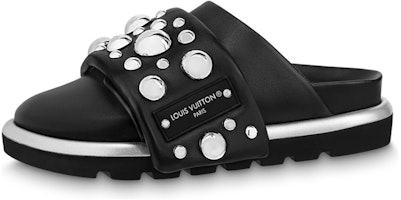 (Women) Louis Vuitton Yayoi Kusama x Pillow Leather Slip-On Black 'Fashion Slipper' 1AB9KM (Women) Louis Vuitton Yayoi Kusama x Pillow Leather Slip-On Black 'Fashion Slipper' 1AB9KM