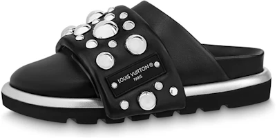 (Women) Louis Vuitton Yayoi Kusama x Pillow Leather Slip-On Black 'Fashion Slipper' 1AB9KM (Women) Louis Vuitton Yayoi Kusama x Pillow Leather Slip-On Black 'Fashion Slipper' 1AB9KM