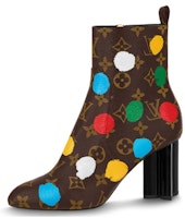 (Women) Louis Vuitton Yayoi Kusama x Silhouette Ankle Boot 'Brown Canvas' 1AB9W6 (Women) Louis Vuitton Yayoi Kusama x Silhouette Ankle Boot 'Brown Canvas' 1AB9W6