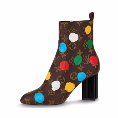(W) LV Yayoi Kusama Silhouette Ankle Boot 'Brown Canvas'
