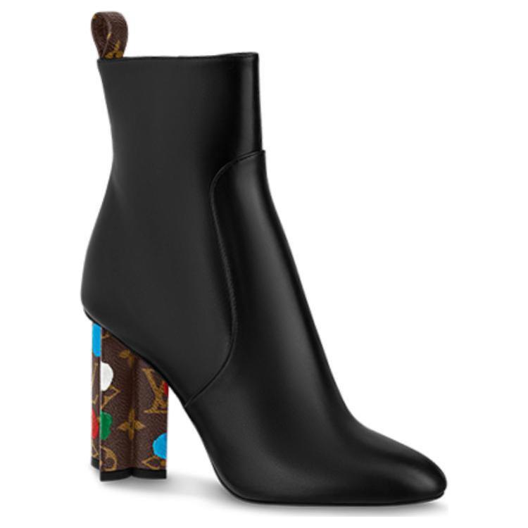 Order (Women) Louis Vuitton Yayoi Kusama x Silhouette Ankle Boot 'Black Leather Zip' 1AB9NW