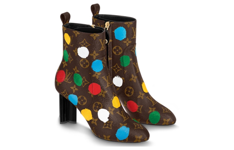 (W) LV Yayoi Kusama Silhouette Ankle Boot 'Brown Canvas' 圖 3
