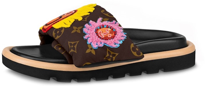 草間彌生/Yayoi Kusama x LOUIS VUITTON 平底 套穿 時尚涼拖 女款 棕黃 Buy 草間彌生/Yayoi Kusama x LOUIS VUITTON 平底 套穿 時尚涼拖 女款 棕黃