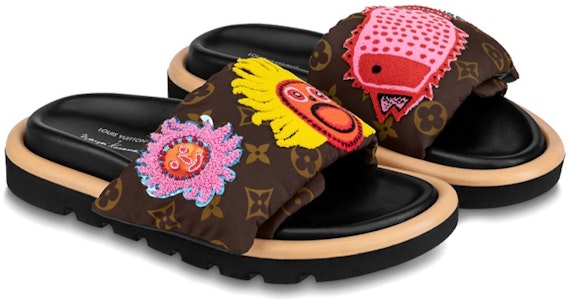草間彌生/Yayoi Kusama x LOUIS VUITTON 平底 套穿 時尚涼拖 女款 棕黃 Lookbook 草間彌生/Yayoi Kusama x LOUIS VUITTON 平底 套穿 時尚涼拖 女款 棕黃