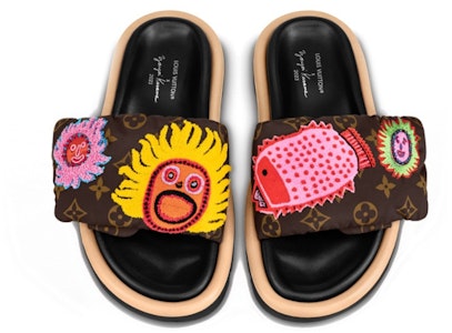 草間彌生/Yayoi Kusama x LOUIS VUITTON 平底 套穿 時尚涼拖 女款 棕黃 Shop 草間彌生/Yayoi Kusama x LOUIS VUITTON 平底 套穿 時尚涼拖 女款 棕黃
