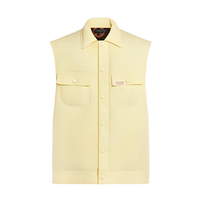 (Women) LOUIS VUITTON Yellow Suede Lined Sleeveless Jacket 1A9AMH