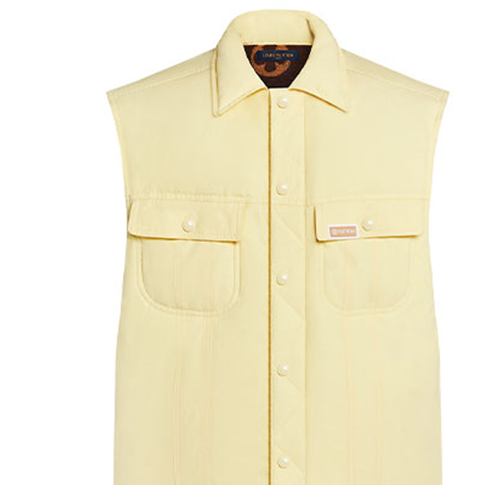 (Women) LOUIS VUITTON Yellow Suede Lined Sleeveless Jacket 1A9AMH 圖 4