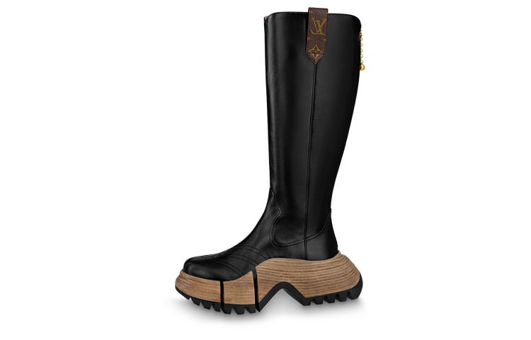 (Women) Louis Vuitton Zoom 'Black Leather High-Top with Zipper' 1ABGGR