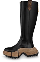 (Women) Louis Vuitton Zoom 'Black Leather High-Top with Zipper' 1ABGGR (Women) Louis Vuitton Zoom 'Black Leather High-Top with Zipper' 1ABGGR