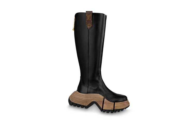 Order (W) Louis Vuitton Zoom 'High-Top Kulit Hitam dengan Zipper' 1ABGGR