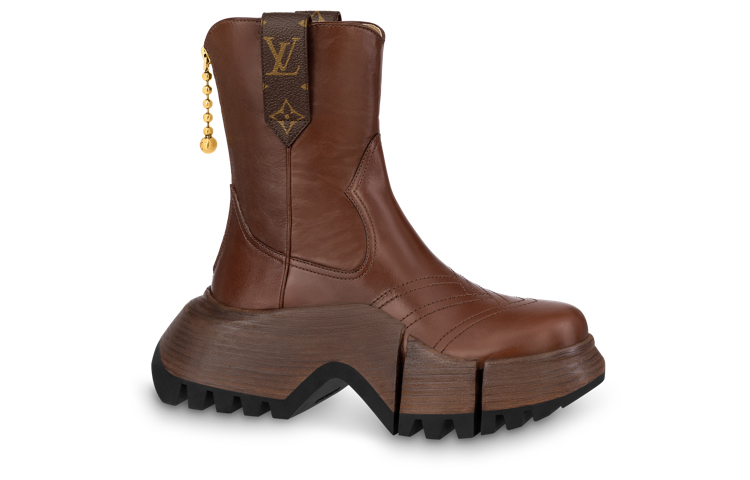 Order (W) Louis Vuitton Stivaletto in Pelle di Vitello con Zip alla Caviglia ''Chestnut'' 1ABGS1
