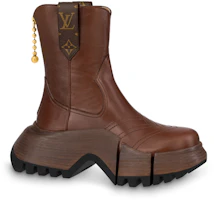 Order (W) Louis Vuitton Zoom 'Calfskin Fashion Sepatu Boot Ankle Zip Coklat' 1ABGS1