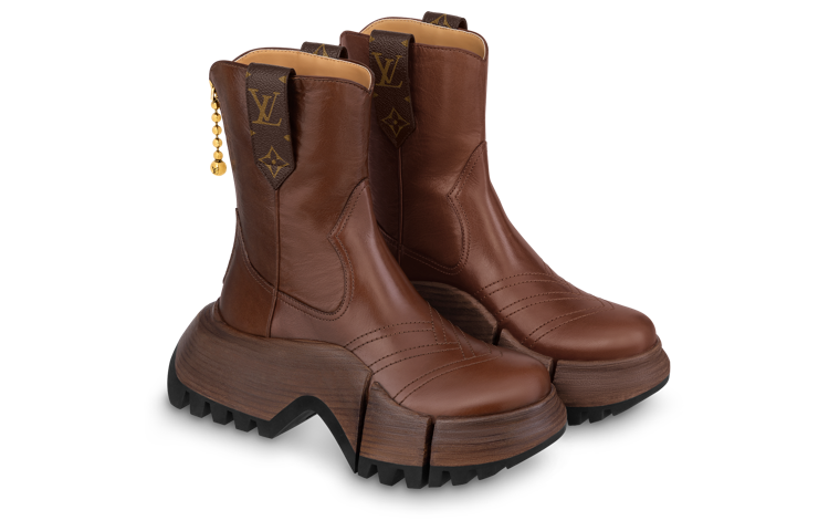 Lookbook (W) Louis Vuitton Stivaletto in Pelle di Vitello con Zip alla Caviglia ''Chestnut'' 1ABGS1