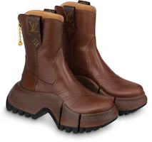 Lookbook (W) Louis Vuitton Zoom 'Calfskin Fashion Sepatu Boot Ankle Zip Coklat' 1ABGS1