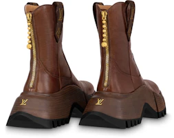 Shop (W) Louis Vuitton Zoom 'Calfskin Fashion Sepatu Boot Ankle Zip Coklat' 1ABGS1