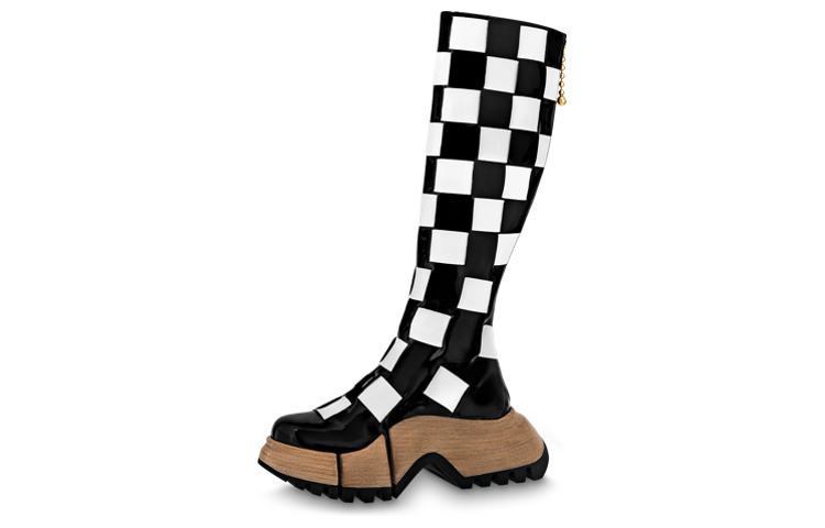 (Women) Louis Vuitton Zoom 'White Black Leather High-Top' 1ABGHN