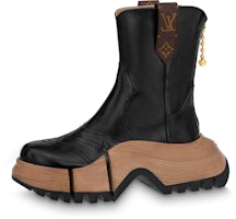 (Women) Louis Vuitton Zoom Boot 'Black Leather Platform Zip' 1ABGRT (Women) Louis Vuitton Zoom Boot 'Black Leather Platform Zip' 1ABGRT