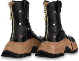 Lookbook (W) Boot Kulit Louis Vuitton Zoom 'Black Leather Zip Platform' 1ABGZL