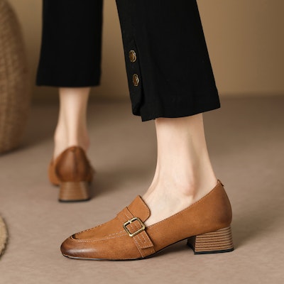 (Women) Luiza Barcelos 3cm 'Retro Square Toe Block Heel' X900943 Details for (Women) Luiza Barcelos 3cm 'Retro Square Toe Block Heel' X900943