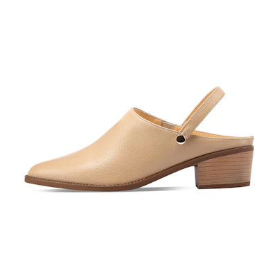 (W) Luiza Barcelos 4.5cm 'Apricot Simple Fashion Peep-Toe Block Heel'