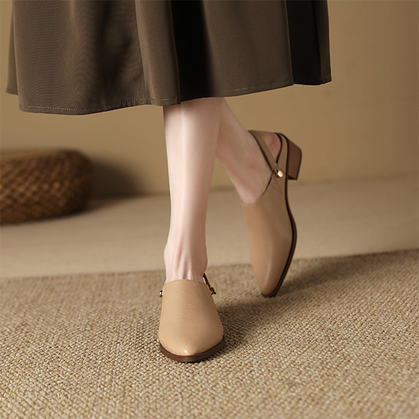 (W) Luiza Barcelos 4.5cm 'Apricot Simple Fashion Peep-Toe Block Heel' 圖 2