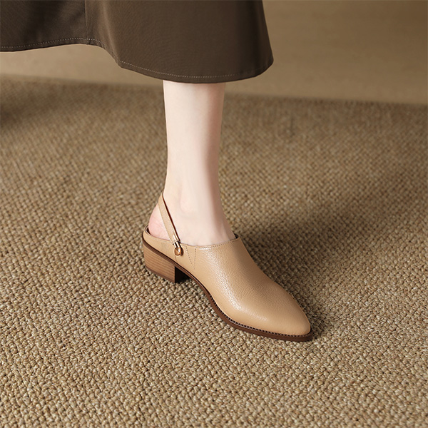 (W) Luiza Barcelos 4.5cm 'Apricot Simple Fashion Peep-Toe Block Heel' 圖 3