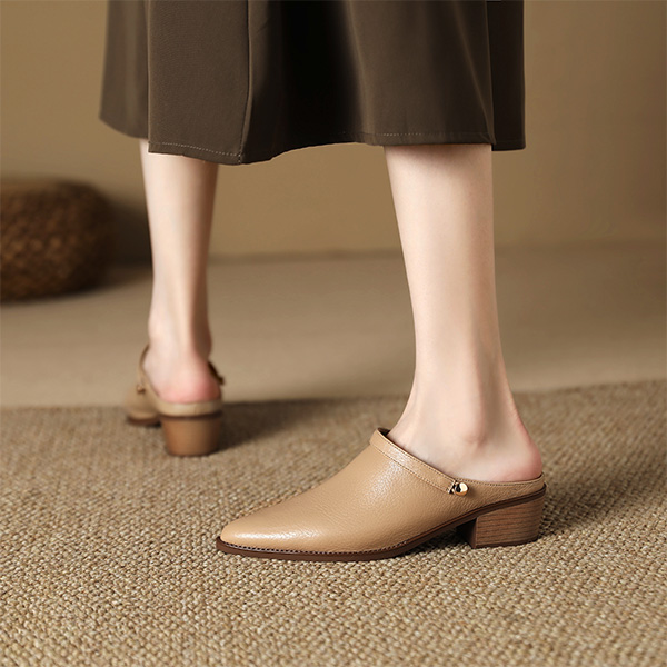 (W) Luiza Barcelos 4.5cm 'Apricot Simple Fashion Peep-Toe Block Heel' 圖 5