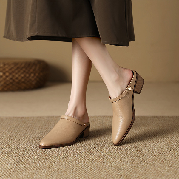 (W) Luiza Barcelos 4.5cm 'Apricot Simple Fashion Peep-Toe Block Heel' 圖 6