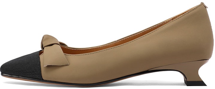 Luiza Barcelos 羊皮 蝴蝶結撞色粗跟單鞋 女款 杏色+黑色 Buy Luiza Barcelos 羊皮 蝴蝶結撞色粗跟單鞋 女款 杏色+黑色