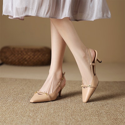 (Women) Luiza Barcelos 'Apricot Pointed Toe Buckle Stiletto' XWP1SK0692 Shop (Women) Luiza Barcelos 'Apricot Pointed Toe Buckle Stiletto' XWP1SK0692